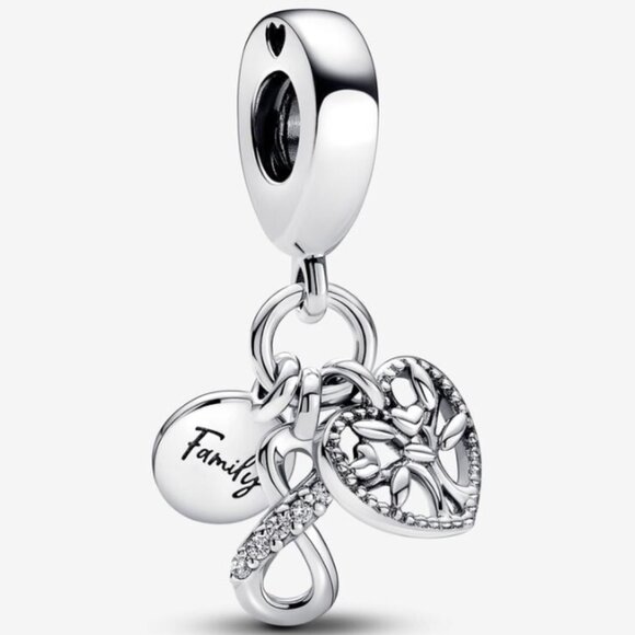 Pandora Family Infinity Triple Dangle Charm, Women's OS - Sterling Silver - Picture 1 of 6